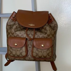 Coach Brown and Tan Backpack